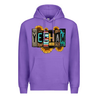 Purple yeehaw license plate letters Premium Hoodie - Jasminsmagicworld