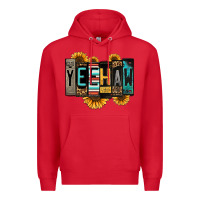 Red yeehaw license plate letters Premium Hoodie - Jasminsmagicworld
