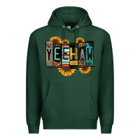 Sports Green yeehaw license plate letters Premium Hoodie - Jasminsmagicworld