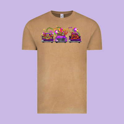 Mardi Gras Farm Trucks Vintage Tee Designed By Fadigitalartstudio