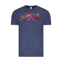 Vintage Denim Mardi gras farm trucks Vintage Tee - FaDigitalArtStudio