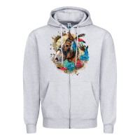 Heather Grey haflinger horse floral Zipper Hoodie - LillyAllenDesigns