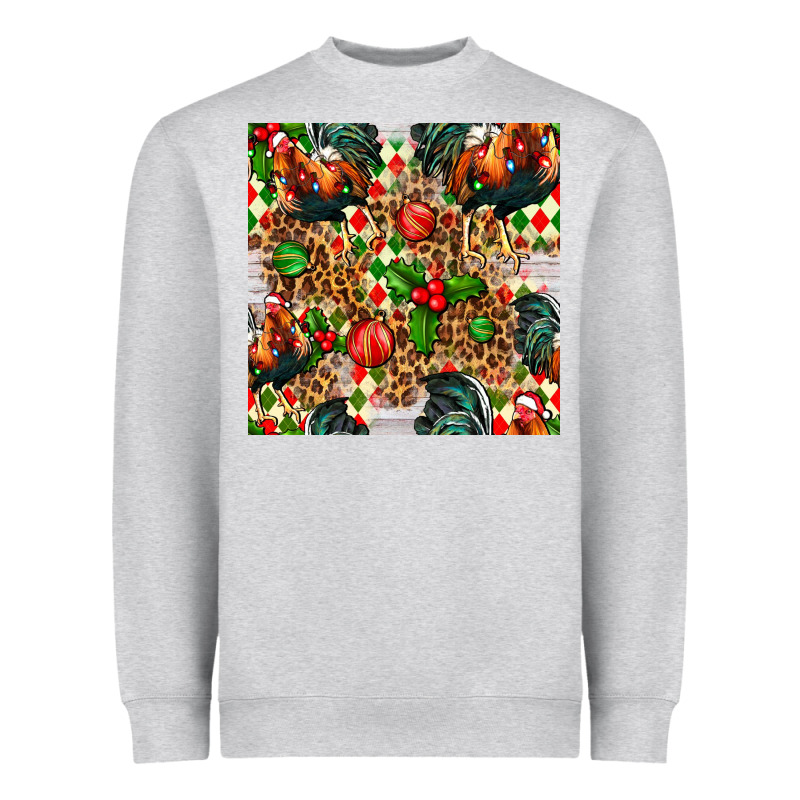 Christmas Leopard Chicken Heavyweight Sweatshirt by FaDigitalArtStudio | Teevron