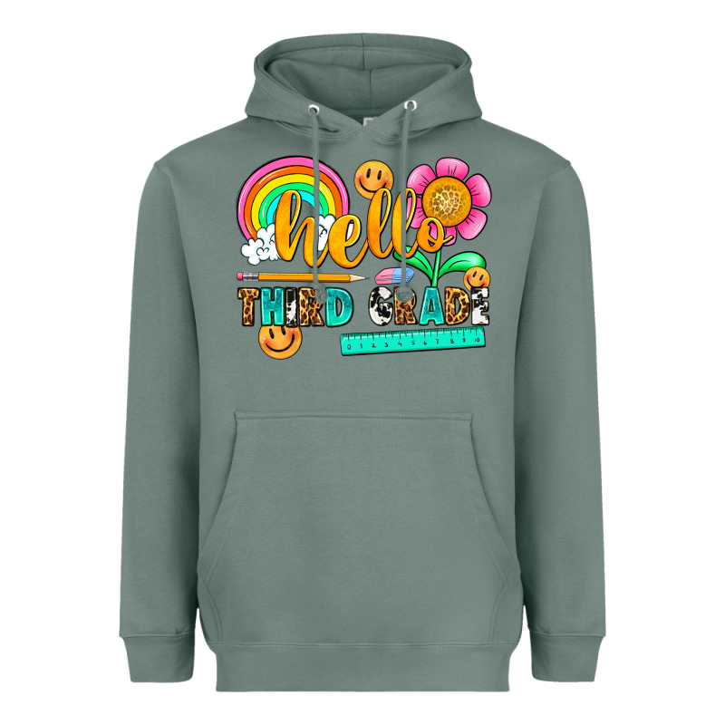 Hello Third Grade Heavyweight Hoodie by NancyCooperArtShop | Teevron