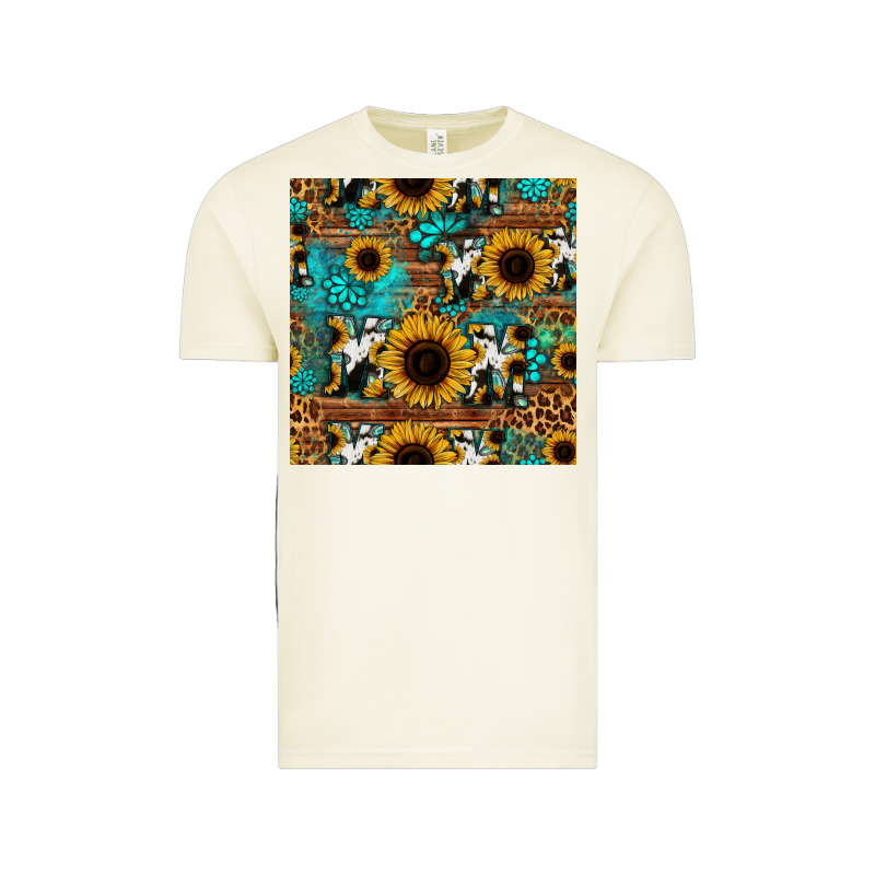Sunflower Cowhide Mom Seamless Pattern Vintage Tee by HRA Design Shop | Teevron