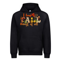 Black I love Fall most of Fall Urban Hoodie - NancyCooperArtShop