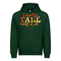 Forest Green I love Fall most of Fall Urban Hoodie - NancyCooperArtShop