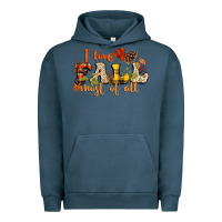 Pigment Midnight Navy I love Fall most of Fall Urban Hoodie - NancyCooperArtShop
