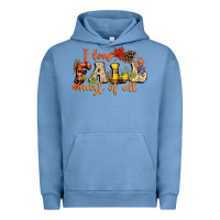 Pigment Pebble Blue I love Fall most of Fall Urban Hoodie - NancyCooperArtShop