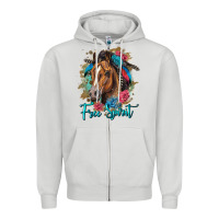Dove Grey free spirit quarter horse floral Zipper Hoodie - LillyAllenDesigns