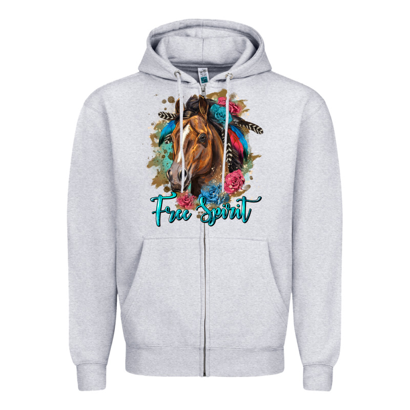 Free Spirit Quarter Horse Floral Zipper Hoodie by LillyAllenDesigns | Teevron