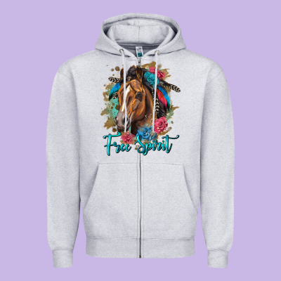 Free Spirit Quarter Horse Floral Zipper Hoodie Designed By Lillyallendesigns