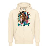 Sandshell free spirit quarter horse floral Zipper Hoodie - LillyAllenDesigns