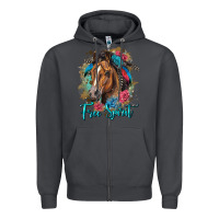 Smoke free spirit quarter horse floral Zipper Hoodie - LillyAllenDesigns