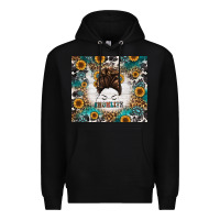 Black mom life messy bun western Premium Hoodie - Jasminsmagicworld