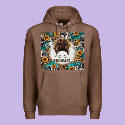 Mom Life Messy Bun Western Premium Hoodie Designed By Jasminsmagicworld