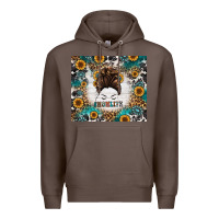 Coffee mom life messy bun western Premium Hoodie - Jasminsmagicworld