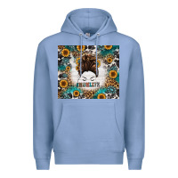 Colony Blue mom life messy bun western Premium Hoodie - Jasminsmagicworld