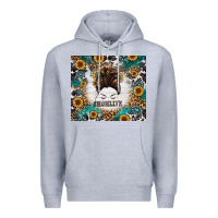 Heather Grey mom life messy bun western Premium Hoodie - Jasminsmagicworld