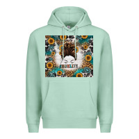 Seafoam mom life messy bun western Premium Hoodie - Jasminsmagicworld