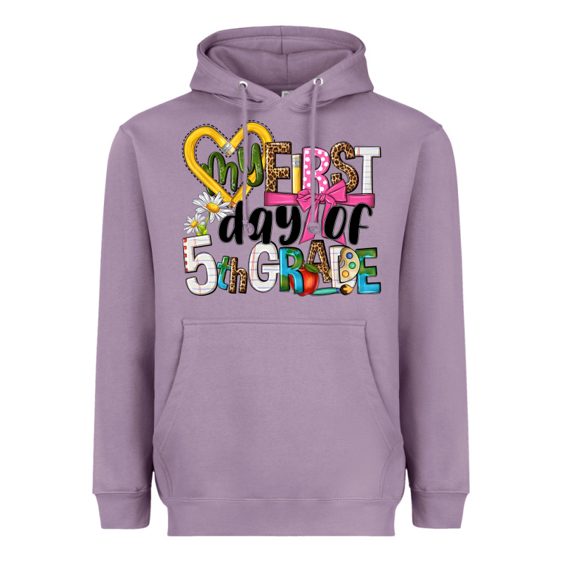 My First Day Of 5th Grade Heavyweight Hoodie by NancyCooperArtShop | Teevron