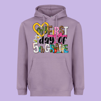 My First Day Of 5th Grade Heavyweight Hoodie Designed By Nancycooperartshop