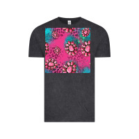 Vintage Black pink turquoise gemstoes seamless pattern Vintage Tee - HRA Design Shop