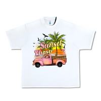 White sunset chaser Urban Heavy Tee - JahusDesignShop