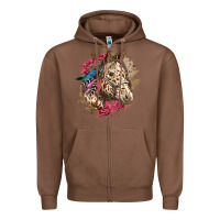 Chestnut Floral Appaloosa Horse With Feathers Zipper Hoodie - LillyAllenDesigns