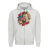 Dove Grey Floral Appaloosa Horse With Feathers Zipper Hoodie - LillyAllenDesigns