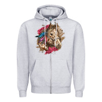 Heather Grey Floral Appaloosa Horse With Feathers Zipper Hoodie - LillyAllenDesigns