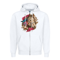 White Floral Appaloosa Horse With Feathers Zipper Hoodie - LillyAllenDesigns