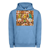 Pigment Pebble Blue Fall gnomes Urban Hoodie - NancyCooperArtShop