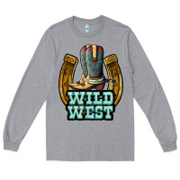 Heather Grey wild west Long Sleeve Tee - JahusDesignShop