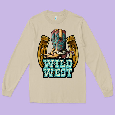 Wild West Long Sleeve Tee Designed By Jahusdesignshop