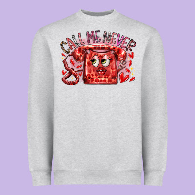 Call Me Never Heavyweight Sweatshirt Designed By Racoondesign
