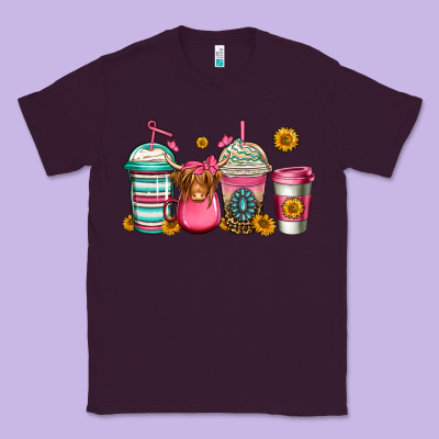 Longhaired Cow Coffee Cups Classic Tee Designed By Jasminsmagicworld