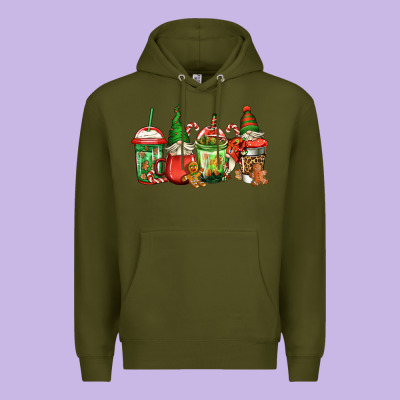Christmas Gnomes Coffee Premium Hoodie Designed By Jasminsmagicworld