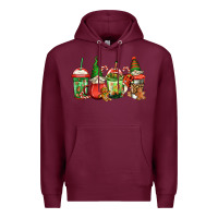 Burgundy christmas gnomes coffee Premium Hoodie - Jasminsmagicworld