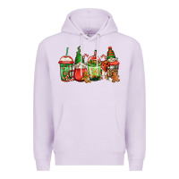 Lilac christmas gnomes coffee Premium Hoodie - Jasminsmagicworld