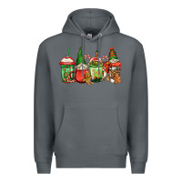 Rock christmas gnomes coffee Premium Hoodie - Jasminsmagicworld
