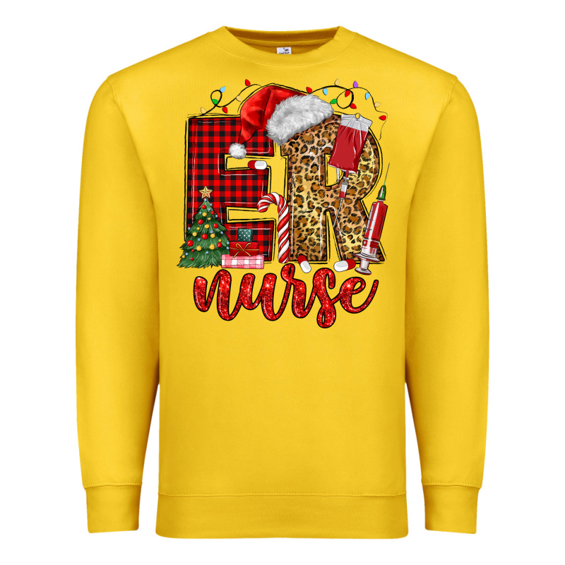 Er Nurse Christmas Premium Sweatshirt by MaliasSmallBusiness | Teevron