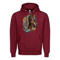 Burgundy western tennessee horse Zipper Hoodie - LillyAllenDesigns