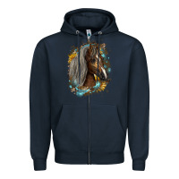 Navy western tennessee horse Zipper Hoodie - LillyAllenDesigns