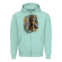 Seafoam western tennessee horse Zipper Hoodie - LillyAllenDesigns