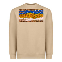 Mushroom usa flag sunflowers license plate Heavyweight Sweatshirt - HRA Design Shop
