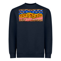 Navy usa flag sunflowers license plate Heavyweight Sweatshirt - HRA Design Shop