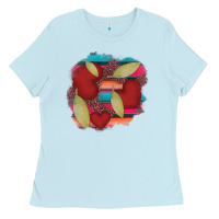 Baby Blue heart and serape patches Ladies Tee - AdoDesignShop