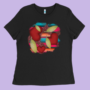 Heart And Serape Patches Ladies Tee Designed By Adodesignshop