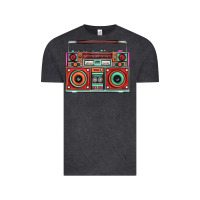 Vintage Black Boombox Vintage Tee - FaDigitalArtStudio